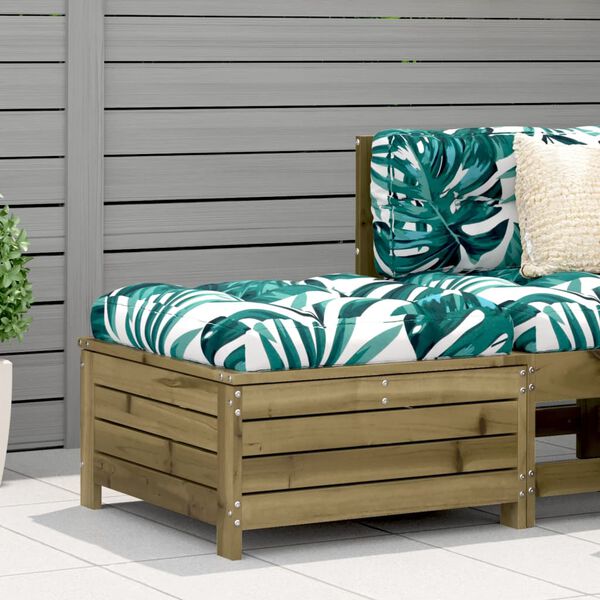 vidaXL Garden Footstool Leaf Impregnated Pine Wood 24.4 x 25.0 x 12.6 in