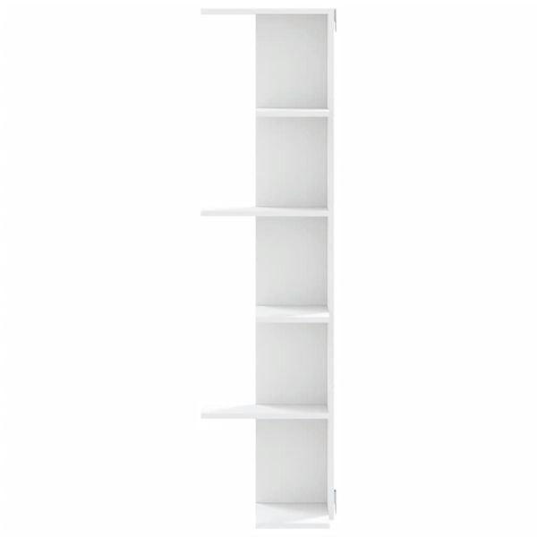 vidaXL Wall Corner Shelf White Engineered Wood 14.4 x 14.4 x 55.1 in