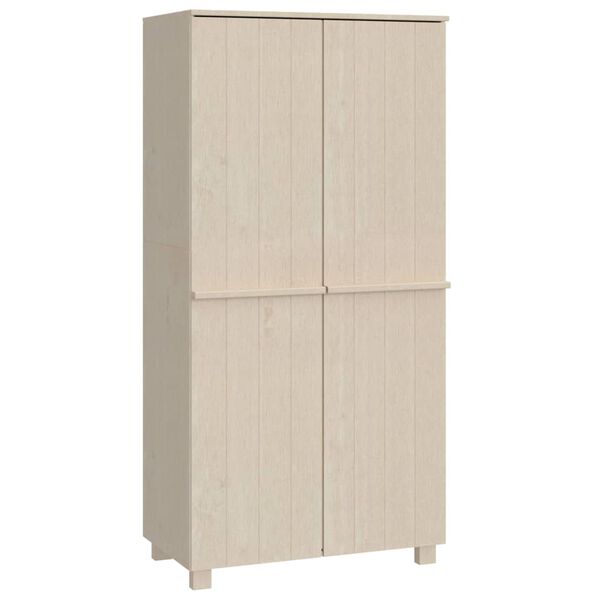 vidaXL Wardrobe Honey brown Solid pinewood, MDF 35 x 19.7 x 70.9 in