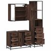 vidaXL Bathroom Furniture Set Brown Oak Engineered Wood, Metal Large