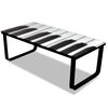 vidaXL Coffee Table Black and White Tempered Glass, Iron Small Modern