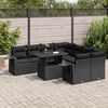 vidaXL Garden Sofa Set Black PE rattan Large Removable Covers