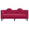vidaXL Sofa Wine red Velvet (100% polyester), Plywood, Solid wood 2-Seater