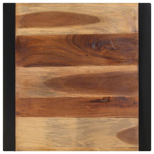 vidaXL Dining Table Black Solid Acacia Wood Compact Industrial