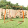 vidaXL Portable Baseball Net Orange&Black 183x182x72.0 " Steel&Polyester