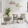 vidaXL Garden Dining Set 3 pcs Grey Poly Rattan