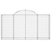 vidaXL Gabion Basket Set of 8 Silver Galvanized Iron Large
