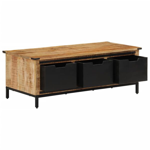 vidaXL Coffee Table with Drawers 43.3"x19.7"x15.7" Solid Wood Mango