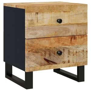 vidaXL Bedside Cabinet Black Solid mango wood Medium Bedside Cabinet