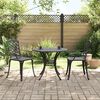 vidaXL 3 Piece Bistro Set Black Cast Aluminum