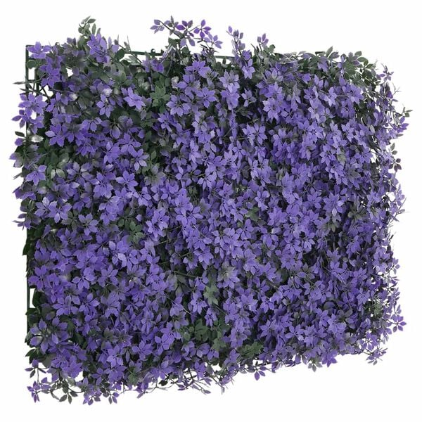 vidaXL Artificial Leaf Fence Set of 24 Purple Polyethylene Medium