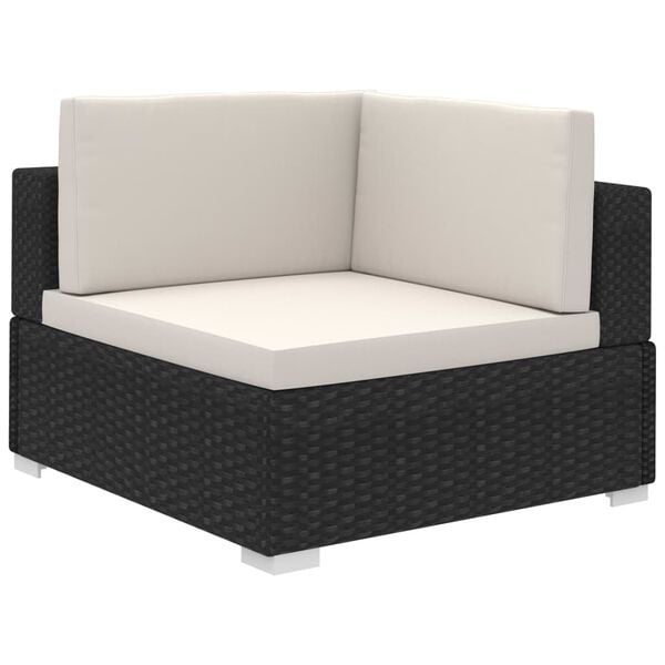 vidaXL Patio Furniture Black Poly Rattan Large Removable Covers