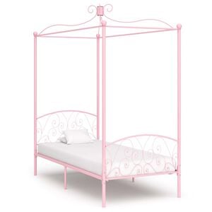 vidaXL Bed Frame Pink Metal Twin Durable Bed Frame Rectangular