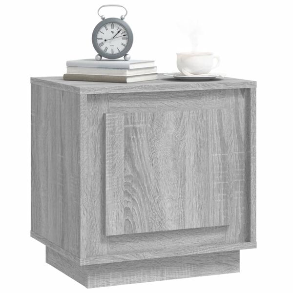 vidaXL Bedside Cabinet Grey Sonoma Engineered wood Medium