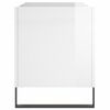 vidaXL Record Cabinet Glossy White Engineered wood, Iron Medium