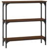 vidaXL Console Table Brown oak Engineered wood and metal 29.5x8.9x29.5 in