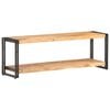 vidaXL TV Cabinet Natural Wood, Black Solid Acacia Wood, Iron