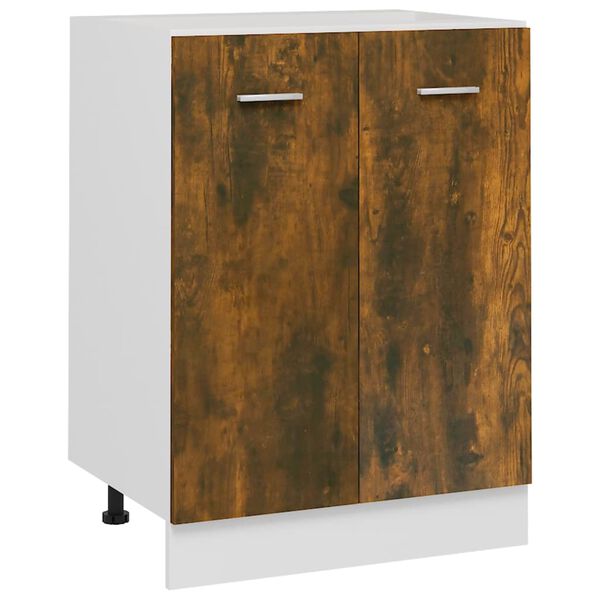 vidaXL Bottom Cabinet Smoked Oak Engineered Wood Standard Bottom Cabinet