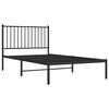 vidaXL Bed Frame Black Powder-Coated Steel Twin Bed Frame Rectangular