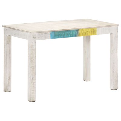 vidaXL Dining Table White 47.2"x23.6"x29.9" Solid Mango Wood