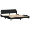 vidaXL Bed Frame Black Fabric, metal, solid pine wood, plywood King