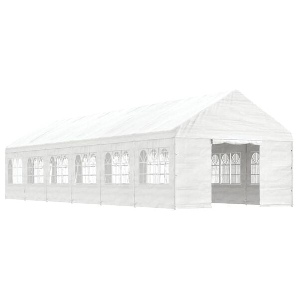 vidaXL Gazebo with Roof White 43.9'x13.4'x10.6' Polyethylene