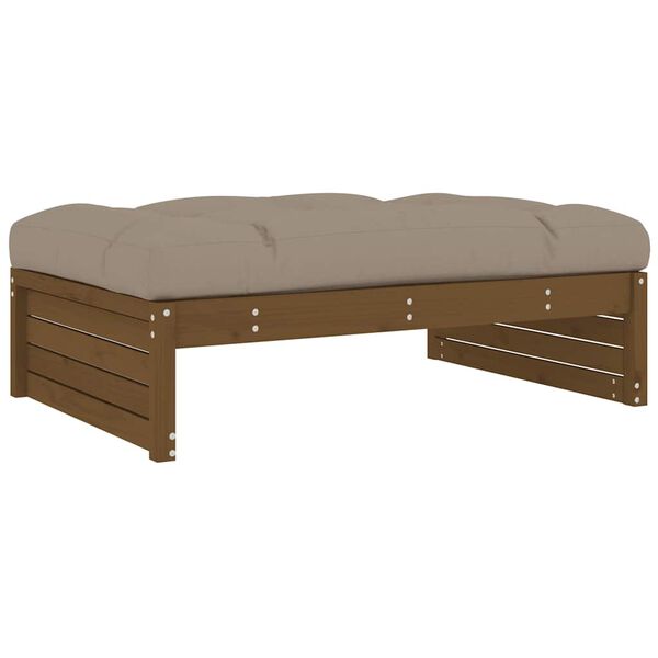 vidaXL Garden Footstool Honey brown Solid pine wood 47.2 x 33.1 x 11.8 in