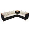 vidaXL Outdoor Dining Set Black with cream white cushions
