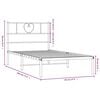 vidaXL Bed Frame White Powder-Coated Steel 35.4x74.8 in Bed Frame