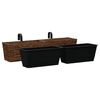 vidaXL Plant Pot Set of 2 Brown Water Hyacinth, Steel, Plastic