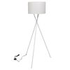 vidaXL Floor Lamp White PS board covered by 100% polyester Standard