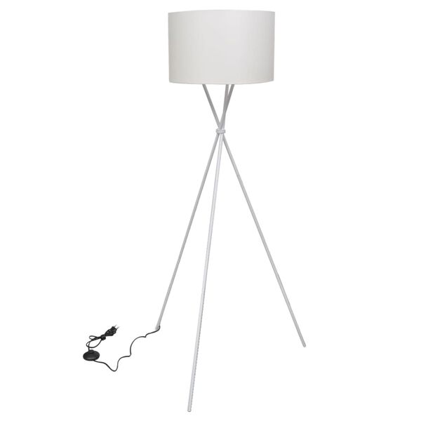 vidaXL Floor Lamp White PS board covered by 100% polyester Standard