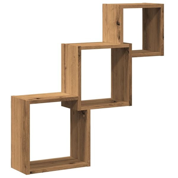 vidaXL Wall Cube Shelf Artisan Oak Engineered Wood 26.8x5.9x26.8 in