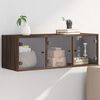 vidaXL Wall Cabinet with Glass Doors Brown Oak 40.2"x14.6"x13.8"