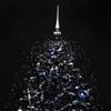 vidaXL Snowing Christmas Tree Black PVC, polyester, plastic Medium