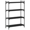 vidaXL Bookcase Black Engineered wood, metal Medium Adjustable Feet