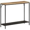 vidaXL Console Table Black, Mango Wood Solid Mango Wood, Iron
