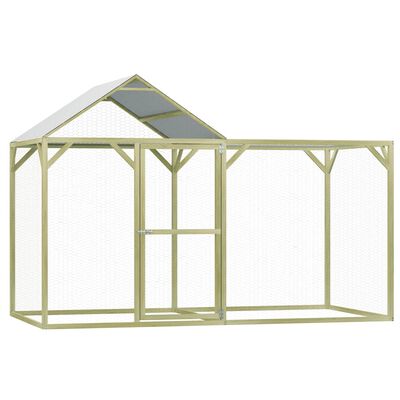vidaXL Chicken Cage 9.8'x4.9'x6.6' Impregnated Wood Pine and Steel