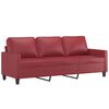 vidaXL 3-Seater Sofa With Footstool Wine Red