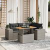 vidaXL Garden Sofa Set Grey PE rattan 78.7 in x 57.1 in x 33.5 in