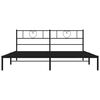 vidaXL Metal Bed Frame without Mattress with Headboard Black 72"x83.9"