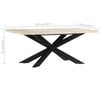 vidaXL Dining Table Bleached Mango Wood Solid Bleached Mango Wood
