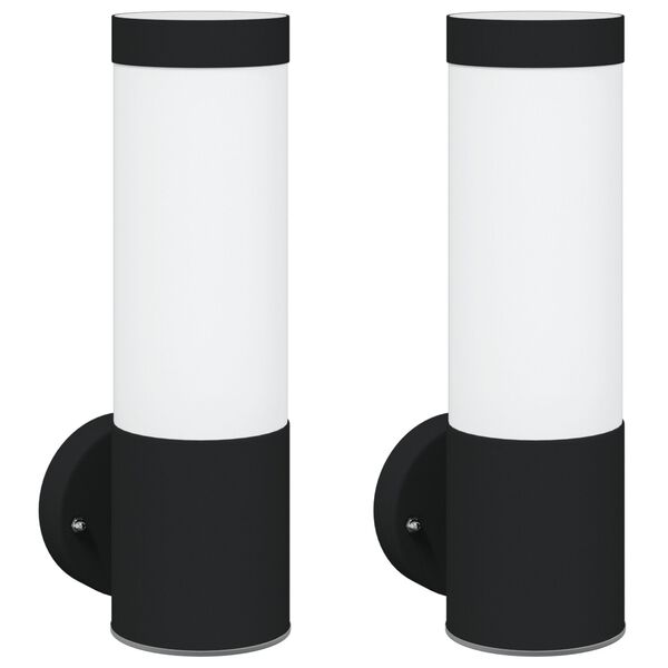 vidaXL Outdoor Wall Lights 2 pcs Black 12 x 7.5 x 27 cm