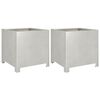 vidaXL Garden Planter Set of 2 Silver Stainless Steel 15.7x15.7x15.7 in