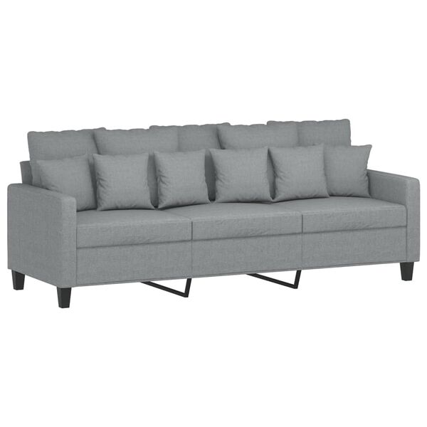 vidaXL Sofa Set Light Grey Polyester, Metal, Textilene, Plywood Medium