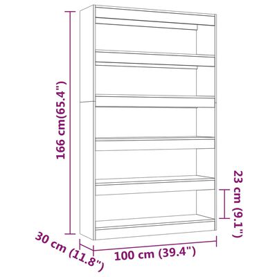 vidaXL Book Cabinet/Room Divider White 39.4"x11.8"x65.4"