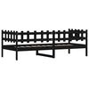 vidaXL Day Bed Black Solid pine wood Single Multi-Position Backrest