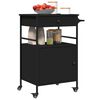 vidaXL Kitchen Trolley Black 22"x16.9"x35.2" Engineered Wood