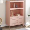 vidaXL Highboard Pink Steel Large Highboard Rectangular Industrial