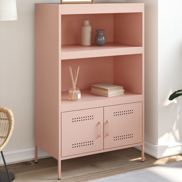 vidaXL Highboard Pink Steel Large Highboard Rectangular Industrial